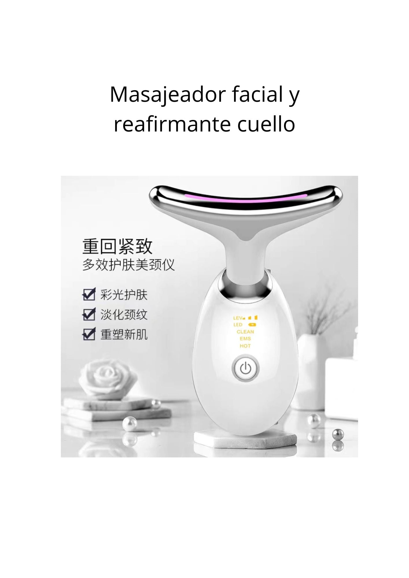 Masajeador facial y reafirmante cuello