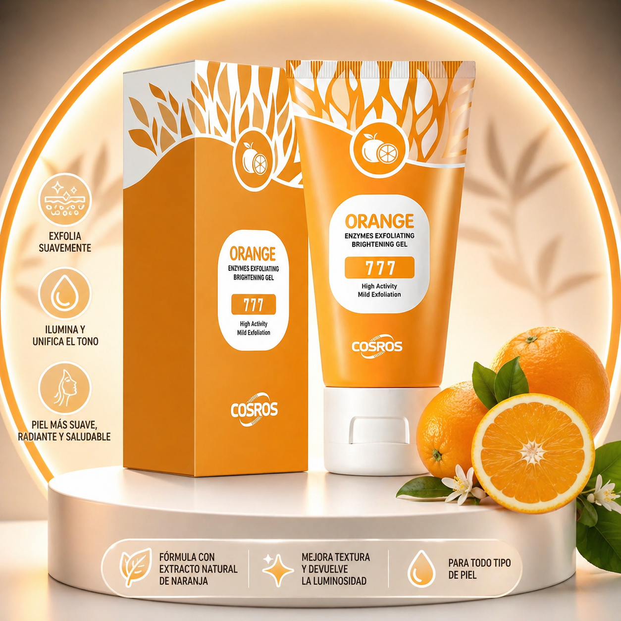 ORANGE GLOW GEL EXFOLIANTE || Limpieza profunda que deja tu piel suave y fresca