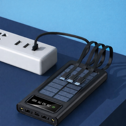POWER BANK SOLAR CON CABLES INTEGRADOS