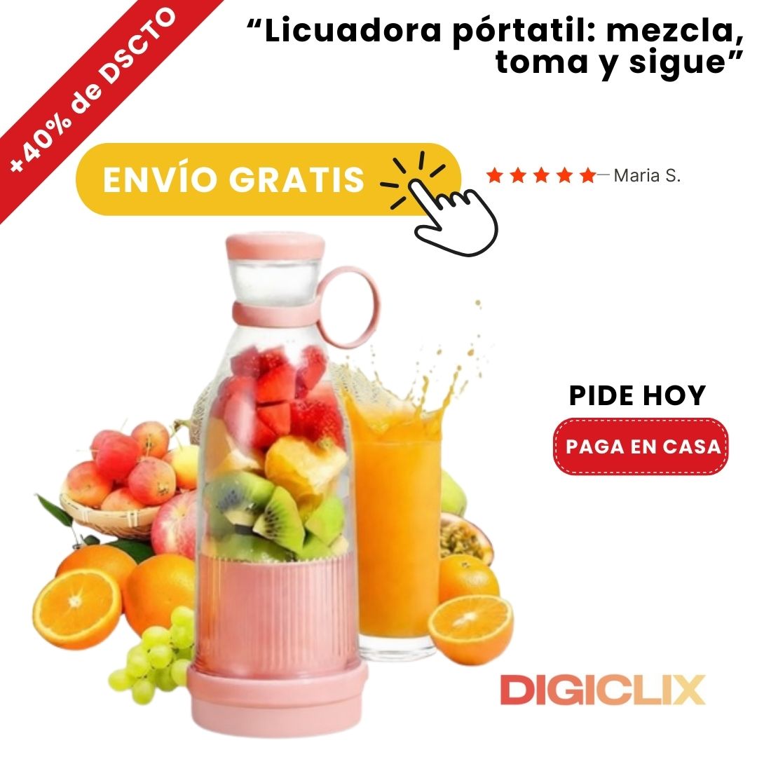 Licuadora portátil Fresh: mezcla, toma y sigue