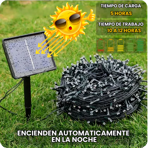Kit de 100 luces con panel solar