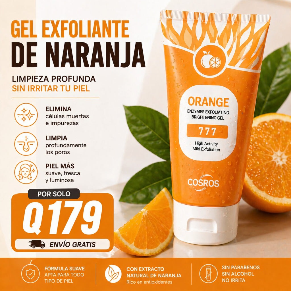 ORANGE GLOW GEL EXFOLIANTE || Limpieza profunda que deja tu piel suave y fresca