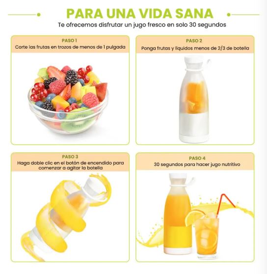 Licuadora portátil Fresh: mezcla, toma y sigue
